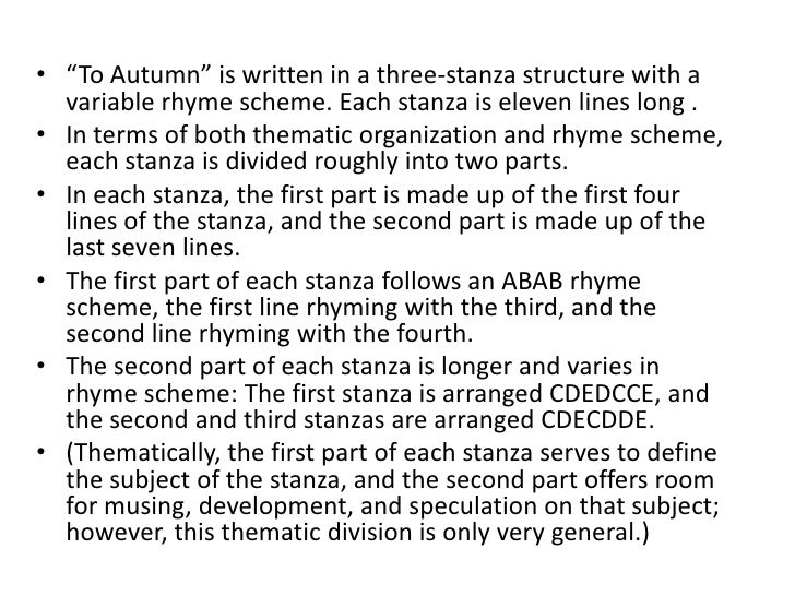 to autumn message to autumn analysis line by line